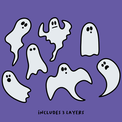 Layered Ghosts Free SVG File